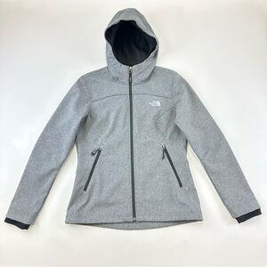 The North Face soft shell hooded womens jacket Medium charcoal